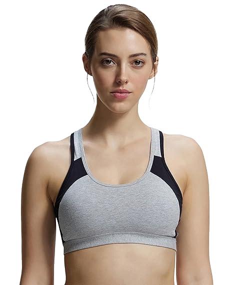 Jockey 1380 Women’s Wirefree Padded Cotton Active Bra – Racerback with Stay Fresh Comfort